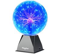 Theefun Lámpara de Plasma 8 Pulgadas, Bola de Plasma Mágica Interactiva Touch y Sonido, Bola Plasma Educativa de Física, Lámpara Decorativa para Fiestas y Regalo de Cumpleaños (Azul)