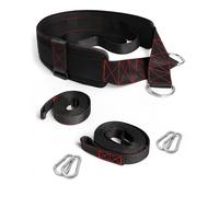 THEFITGUY Cinturón de tracción de trineo, cierre ajustable, 2 correas y 4 ganchos, para entrenamiento de resistencia multidireccional, fuerza y agilidad
