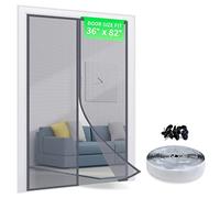 TheFitLife - Mosquitera magnética de fibra de vidrio para puerta, malla resistente, velcro perimetral, potentes imanes de cierre automático.