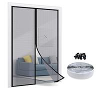TheFitLife Mosquiteras magnéticas para puertas, red de malla 100% fibra de vidrio con gancho y bucle, potentes imanes que se cierran automáticamente (101 x 210 cm, se adapta a puertas de hasta 96 x