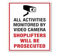 Theft Prohibited Prosecution Notice Tin Sign For Boutique 12x8 Inch