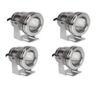 THEGA 4 Piezas Lámpara Subacuática LED para Estanque, Luces De Piscina Fuente De Patio para Exteriores Prueba De Agua IP68, con Focos De Control Remoto, Iluminación De Jardines(Warm White,10w (12V))
