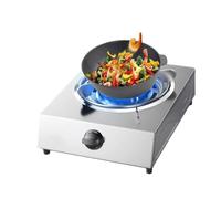 THEGA 5,2KW Estufa De Gas Butano, Cocina De Sobremesa con Encimera De Gas De Un Solo Quemador, Temporizador De Fuego Alto De Nueve Cavidades, con Protección(LPG)