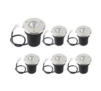 THEGA 6 Luces Paisajismo LED Suelo - Focos Empotrables COB 3W, Resistente Al Agua IP67 Lámpara LED Redonda Suelo Jardín, Lámpara Enterrada Bajo Voltaje 12V para Exteriores(Lightpositive White Light)