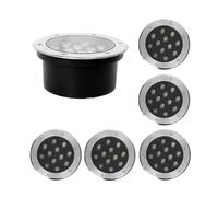 THEGA 6 Piezas Luces Paisaje - Focos Suelo Led Exterior, Foco Empotrable Impermeable IP66, CA 85-265V Foco LED Redondo para Suelo, para Iluminación Césped, Escaleras Y Villas(RGB,6W)