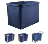 THEGA Bolsa De Repuesto para Carrito De Lavandería - 400L Bolsa De Revestimiento Impermeable Extraíble Rectangular para Cesto De Ropa con Ruedas, Bolsas De Almacenamiento De Tela Oxford(Blue)