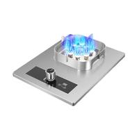 THEGA Cocina De Gas 5,2 KW, Encimera Un Solo Quemador, Cocina Empotrada Acero Inoxidable, Encendido Automático, Temporizador Fuego Alto Nueve Cavidades(LPG)