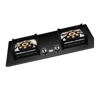 THEGA Cocina De Gas De 2 Quemadores, 9.0 KW, De Vidrio Templado, con Encendido Rápido, Temporizador Inteligente Bilateral De 180 Min Y Soporte De Hierro Fundido(NG)