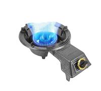 THEGA Cocina De Gas De 7 KW con Un Quemador, Cocina De Gas De Un Solo Puerto,fogón De Sobremesa con Anillo De Gas Y Sartén, Cocina De Camping con Rejilla De Hierro Fundido(NG)