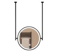 THEGA Espejos De Baño con LED, Espejo LED De Techo, Espejo Iluminado De Pared con Marco Metálico Negro, Espejo De Tocador Antivaho De Montaje En Pared con Iluminación Regulable De 3 Colores(80x120cm)
