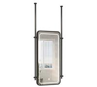 THEGA Espejos De Baño con LED - Espejo Rectangular Montado En El Techo, Mueble De Baño Suspendido con Luz LED, Apto para La Decoración De Hoteles Y Apartamentos(Black,50x100x140cm)