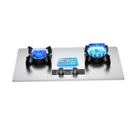 THEGA Estufa De Gas Butano - Cocina Doble Acero Inoxidable 5, KW, Temporizador 180 Minutos, Protección contra Apagado Accidental, Control Encendido Automático(Silver,NG)