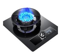 THEGA Estufa De Gas para Interiores 5,2 KW, Placa 1 Quemador con Encendido Automático, Cocina Vidrio Templado, Protección contra Incendios Y Temporizador(NG)