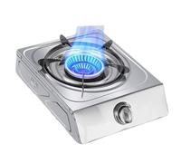 THEGA Estufa De Gas para Interiores, Cocina Sobremesa con Un Solo Quemador, Placa Cocción Alto Fuego Nueve Cavidades Y 5,2 KW, Reguladores Acero Inoxidable(NG)