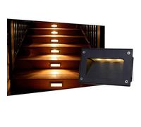 THEGA Foco Haz Estrecho Prueba Agua IP66 - Luces Paisaje, Luz Paso LED, Luz Pared Empotrada Escaleras 3W, para Escaleras, Jardines, Pasajes, Iluminación Proyección Paisajes(Cold White,85-265V)