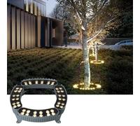 THEGA Lámpara Abrazo Árbol Anillo, Foco Árbol Circundante 12W, Luz Paisaje Suelo Impermeable IP65, Luces Enterradas Corrugadas Exteriores Anillo 24V, Iluminación Jardín Color(Red,8PCS(24V))