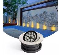 THEGA Luces LED Paisaje - Luces Enterradas Exteriores AC 220V, Foco Empotrable Diseño Ajustable 15-60 °, Lámpara Pie Polarizada Totalmente Sellada Pruebaagua IP67(Green,12W)