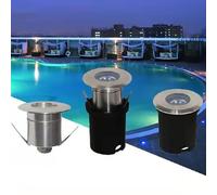 THEGA Luces LED Paisaje Suelo - Luces Enterradas Exteriores, Foco Empotrable Redondo Exteriores 24V, Luz Sumergible Impermeable Piscina IP68, Luz Subacuática Estanque/Fuente(Red Light,1W52MM)