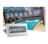 THEGA Luz LED Subacuática Larga, Tira Empotrada, Luz Enterrada Subacuática, Totalmente De Acero Inoxidable, Impermeable, Luz De Pared para Piscina Subacuática De 24 V(Yellow,18W-24V)