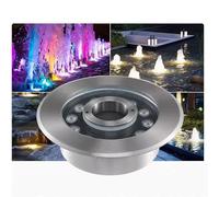 THEGA Luz Subacuática para Estanque - Anillo LED para Fuente Subacuática De 12/24V, Luces Inoxidable Fuentes, Al Agua IP68 Focos LED Sumergibles Exteriores(RGB (Red/Green/Blue),9W-12V)
