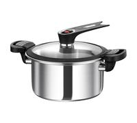 THEGA Olla A Presión De Cocción Rápida - Olla De Acero Inoxidable con Base Gruesa De Cinco Capas De Acero. Conducción De Calor Rápida Y Uniforme Que Reduce El Tiempo De Cocción(3.5 litres)