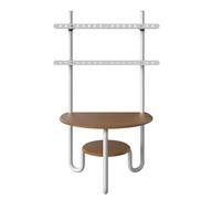 THEGA Soporte De Suelo Portátil para TV, Trípode con Bandeja, para Pantallas De TV Planas/Curvas De 43 A 90 Pulgadas, con Estante Giratorio De Altura Ajustable, Soporta hasta 58 Kg(A)