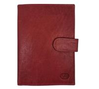 TheGloveHut Cartera de piel auténtica para pasaporte, organizador de documentos con protección RFID, Red, tarjetero de cuero para pasaporte