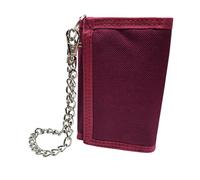 TheGloveHut Cartera unisex de lona de calidad con cadena de seguridad para tarjetas de crédito, Red, monedero tipo cartera