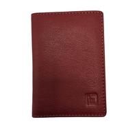 TheGloveHut Cartera unisex de piel auténtica de alta calidad, con protección RFID, Red, Talla única, Tarjetero de piel