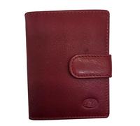 TheGloveHut Cartera unisex de piel auténtica de colores para tarjetas de crédito, Red, Talla única, Tarjetero de piel