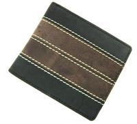 TheGloveHut Cartera unisex de piel auténtica súper suave de alta calidad, con caja de regalo, negro / marrón, Talla única, Clásico