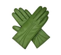 TheGloveHut Guantes de piel auténtica con forro polar suave para mujer para pantalla táctil, verde claro, Extra Large 8"