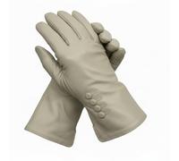 TheGloveHut Mujer Piel Genuino Suave Guantes Forrado (Crema, Extra Grande 8")