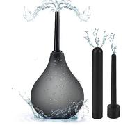TheGreen Enema Bulbo de 224ml Ducha Vaginal de Silicona Limpiador Anal Ducha Anal y lavativas para Hombres y Mujeres Alivia el Estreñimiento Con 2 Tubos de Aclarado para Instalar en la Ducha Negro
