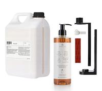 thehotelery.de PRIJA Juego de jabón líquido: recarga - 5 l - Jabón de manos revitalizante con extracto de ginseng extractos de plantas, suave e hidratante, hoteles, oficinas, Gfl 380 ml cosmética