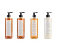 thehotelery.de Prija Set de 4 x 380 ml de jabón líquido, champú para el cabello/gel de ducha, loción hidratante con vitamina E y manteca de karité, champú de construcción, spa, cosmética hotelera