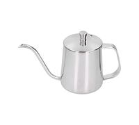Théière goutte à goutte professionnelle bec gooseneck, théière avec infuseur en acier inoxydable avec couvercle pour café et thé maison café bar spécialisé événement (Silver 350ML)