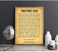 Their Finest Hour Speech by Winston Churchill Speech - Churchill Quote - Never in the Field of Human Conflict (30cm x 40cm, Vintage)