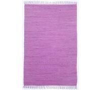 Theko Alfombra Dhurry de algodón 100%, Tejido Plano, Tejido a Mano, Color Fucsia, 70 x 140 cm, Color Fucsia