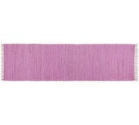 Theko Alfombra Dhurry de algodón 100%, Tejido Plano, Tejido a Mano, Color Fucsia, 70 x 250 cm