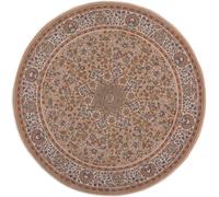 THEKO Alfombra oriental floral tejida a máquina en lana natural