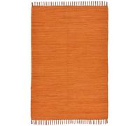 THEKO Alfombra reversible de algodón tejida a mano - naranja - 160x230 cm