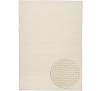 THEKO Alfombra tejida a mano en lana virgen - blanco natural 190x250 cm
