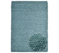 THEKO Alfombra tejida a mano en lana virgen - petróleo 190x250 cm