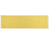 Theko Dhurry - Alfombra (100% algodón, Tejido a Mano, 70 x 250 cm), Color Amarillo