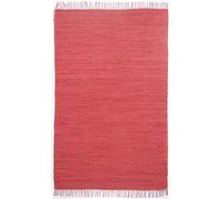 Theko Dhurry - Alfombra de algodón 100%, Tejido Plano, Tejido a Mano, Color Rojo, 40 x 60 cm