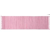 Theko Dhurry - Alfombra de algodón 100%, Tejido Plano, Tejido a Mano, Color Rosa, 70 x 250 cm
