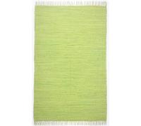 Theko Dhurry - Alfombra de algodón 100%, Tejido Plano, Tejido a Mano, Color Verde, 40 x 60 cm