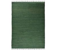 Theko Dhurry Rug - Alfombra (100% algodón, Tejido a Mano), Color Verde Oscuro, 90 x 160 cm