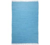 Theko Sona-Lux Dhurry Fleckerl - Alfombra tejida a mano, color turquesa